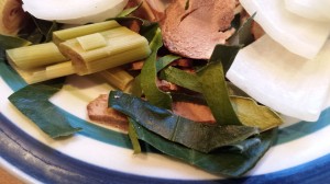 Important main Thai ingredients for Tom Kah soup. 